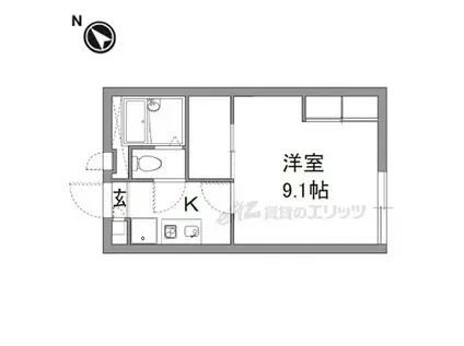 JR東海道・山陽本線 彦根駅 徒歩6分 2階建 築22年(1K/2階)の間取り写真