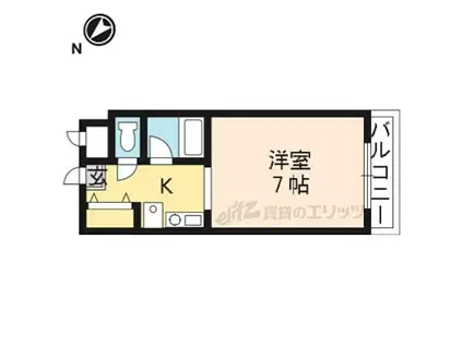 JR東海道・山陽本線 瀬田駅(滋賀) 徒歩5分 9階建 築25年(1K/2階)の間取り写真