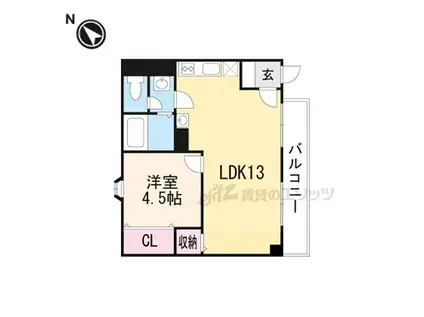 JR草津線 貴生川駅 徒歩3分 3階建 築33年(1LDK/1階)の間取り写真