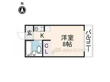 JR北陸本線 坂田駅 徒歩17分 2階建 築32年(ワンルーム/2階)の間取り写真