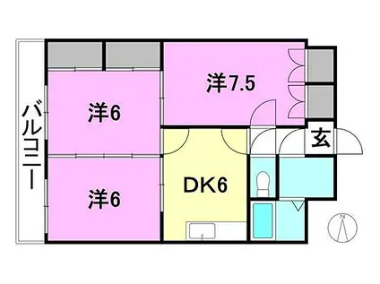 グランドールオオニシ(3DK/4階)の間取り写真