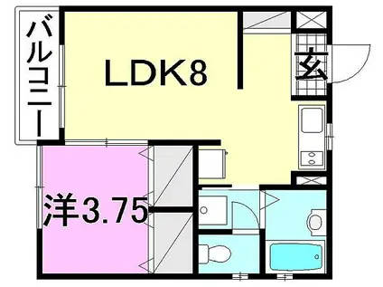 コーポ三瀬(1LDK/2階)の間取り写真