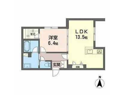 クールマノワール朝生田(1LDK/1階)の間取り写真