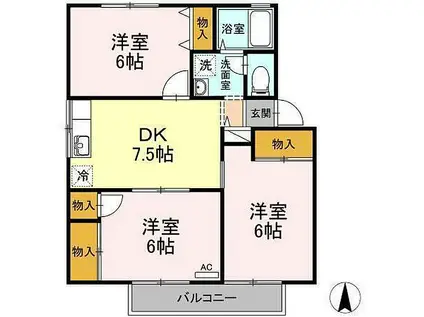 セジュール和泉(3DK/2階)の間取り写真