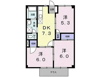 サンコーポ和泉(3DK/1階)の間取り写真