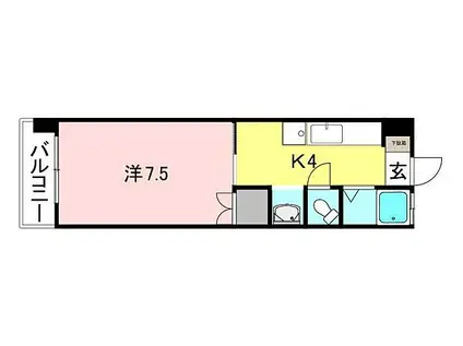 吉野マンション(1K/3階)の間取り写真