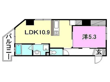 アスティオン本町(1LDK/8階)の間取り写真