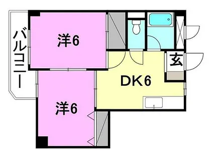岡崎第2ビル(2DK/2階)の間取り写真
