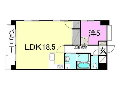 ロイヤルアネックス喜与町(1LDK/11階)の間取り写真