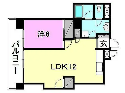 キジヤ一番町ビル(1LDK/2階)の間取り写真