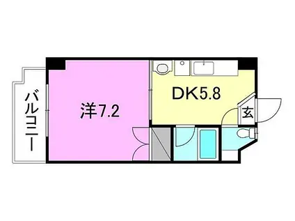 ラッセルスクエア松山市駅 A・B棟(1DK/5階)の間取り写真