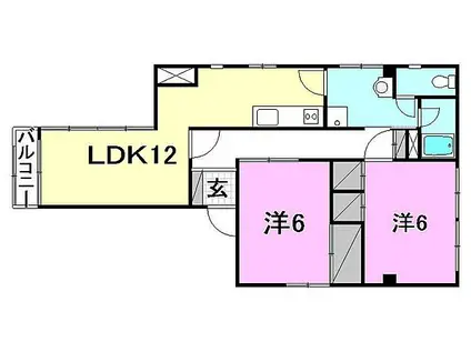 キクコビル(2LDK/2階)の間取り写真