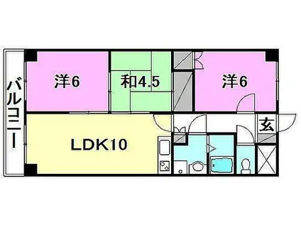 クオリティハイツ尾崎(3LDK/3階)の間取り写真