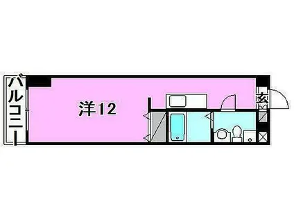カローラ東雲(ワンルーム/6階)の間取り写真