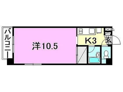 レーベン池田第六ビル(1K/2階)の間取り写真