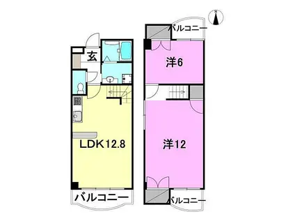 伊予鉄道郡中線 地蔵町駅 徒歩5分 3階建 築30年(2LDK/2階)の間取り写真