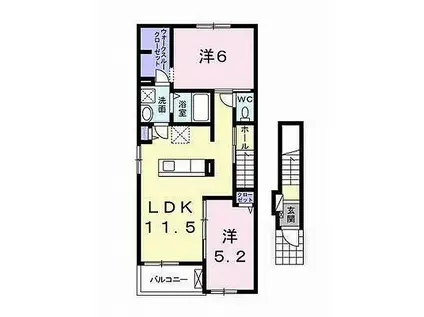 レジデンスT・IYO・Ⅱ(2LDK/2階)の間取り写真
