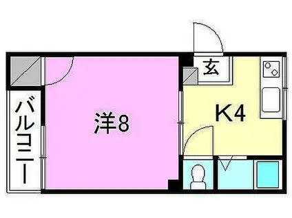 メゾン美和(1K/2階)の間取り写真