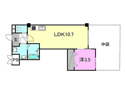 MAYFAIR南市駅PREMIUM(1LDK/1階)の間取り写真