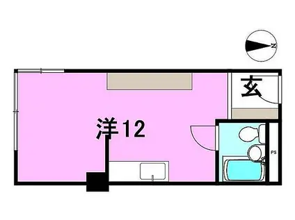 ミタライマンション(ワンルーム/2階)の間取り写真