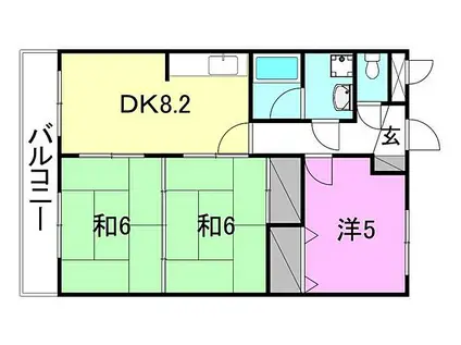 ユーミー古三津(3DK/2階)の間取り写真