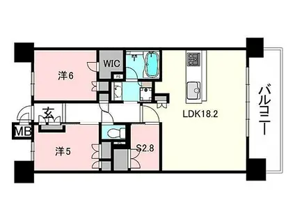 プレミスト松山二番町(2SLDK/6階)の間取り写真