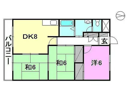 オーキッドテラス志津川(3DK/5階)の間取り写真