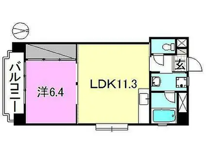 日興ビル中央(1LDK/7階)の間取り写真