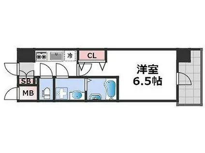 エスリードレジデンス大阪難波(1K/4階)の間取り写真