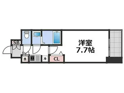 プロシード難波ディオス(1K/11階)の間取り写真