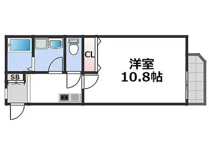 YOSHITOMI 天下茶屋(1K/3階)の間取り写真