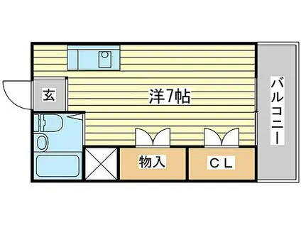 錦アトリオ(ワンルーム/3階)の間取り写真