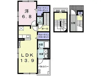 サリーチェ唐津(1LDK/3階)の間取り写真