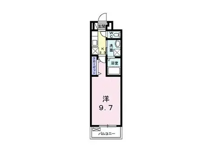JR山陽本線 ひめじ別所駅 徒歩5分 3階建 築1年(1K/2階)の間取り写真