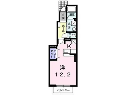 JR山陽本線 西明石駅 徒歩20分 2階建 築18年(1K/1階)の間取り写真