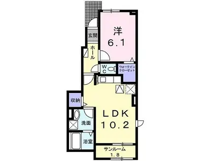 山陽電鉄本線 八家駅 徒歩10分 2階建 築1年(1LDK/1階)の間取り写真
