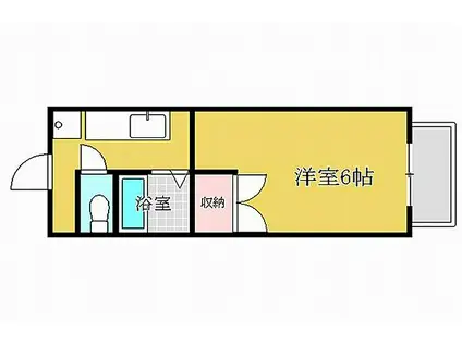 JR播但線 京口駅 徒歩22分 2階建 築28年(ワンルーム/2階)の間取り写真