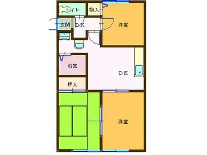 ハイツナカノ(3DK/1階)の間取り写真