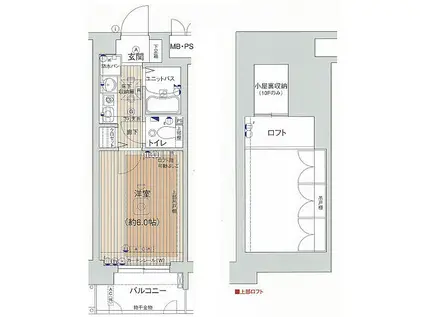 エステムコート梅田茶屋町デュアルスペース(1K/10階)の間取り写真