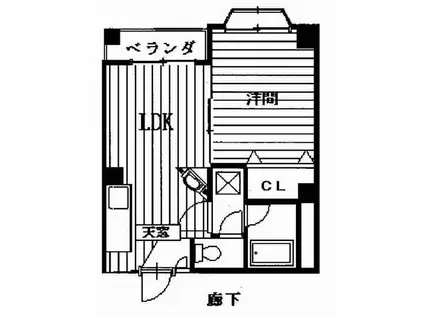 メゾン阪下(1LDK/4階)の間取り写真