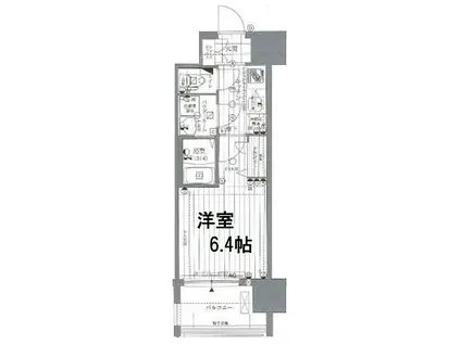 レジュールアッシュ大阪城北(1K/4階)の間取り写真