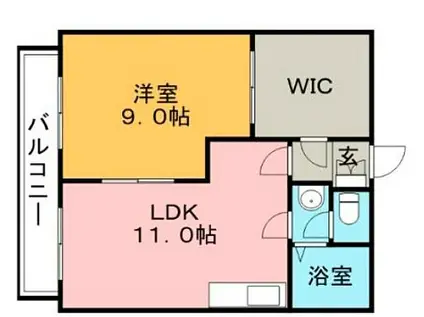 千本杉コーポ(1LDK/5階)の間取り写真