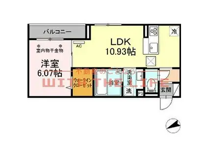 D-ROOMT.MII(1LDK/1階)の間取り写真