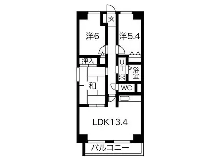 メゾン・イソップ新松戸(3LDK/6階)の間取り写真