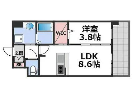 ESTONE HIGASHIOSAKA(1LDK/10階)の間取り写真