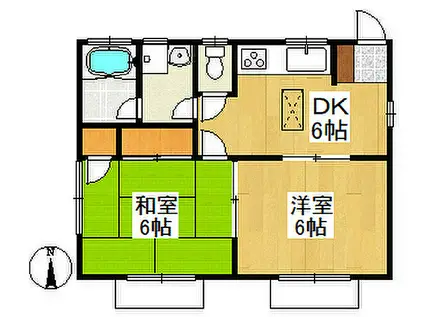 高橋貸し家1F(2DK/1階)の間取り写真