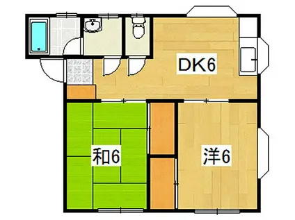 サンハイツ(2DK/2階)の間取り写真