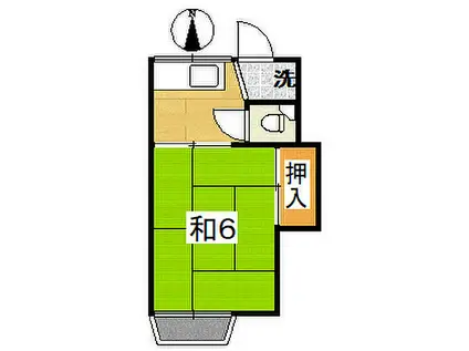 恒栄コーポ(1K/2階)の間取り写真