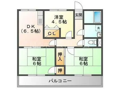京阪本線 古川橋駅 徒歩7分 4階建 築31年(3DK/3階)の間取り写真