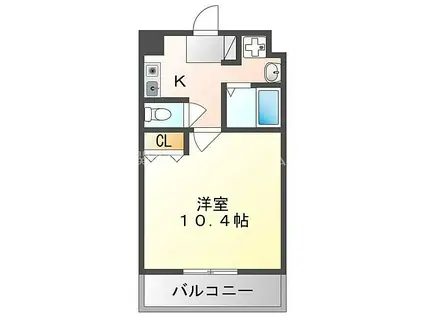 京阪本線 西三荘駅 徒歩7分 10階建 築19年(1K/3階)の間取り写真